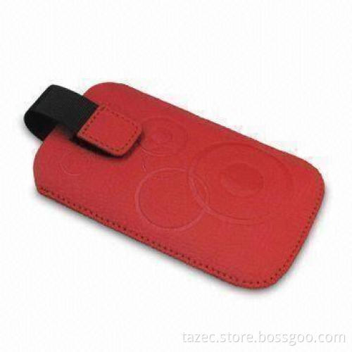 Pouch for iPhone and Other Mobile Phones, Made of PU Material